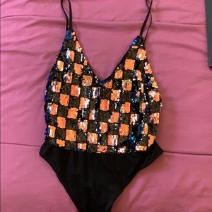 Forever 21 Sequin Party body suit